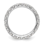 14k White Gold Polished U-Shared Prong 2 carat Diamond Complete Eternity Band