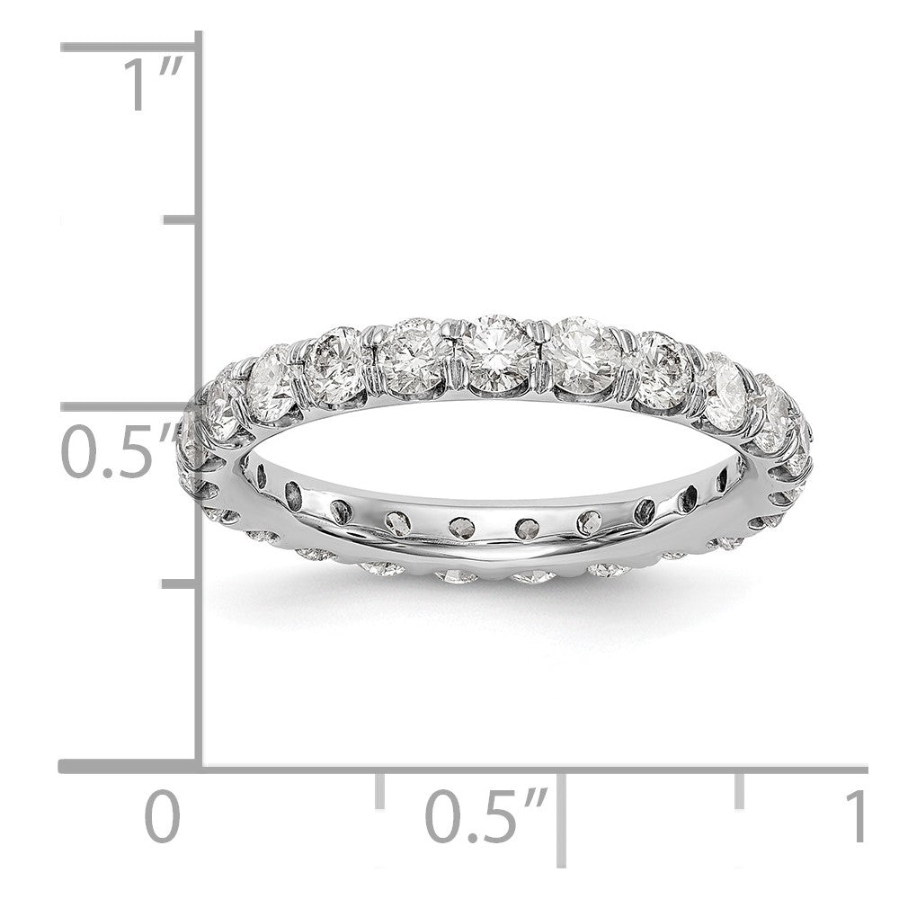 14k White Gold 2 carat Lab Grown Diamond VS/SI+ G+ Complete Shared Prong Eternity Band