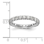 14k White Gold Polished U-Shared Prong 2 carat Diamond Complete Eternity Band