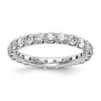 14k White Gold 2 carat Lab Grown Diamond VS/SI+ G+ Complete Shared Prong Eternity Band