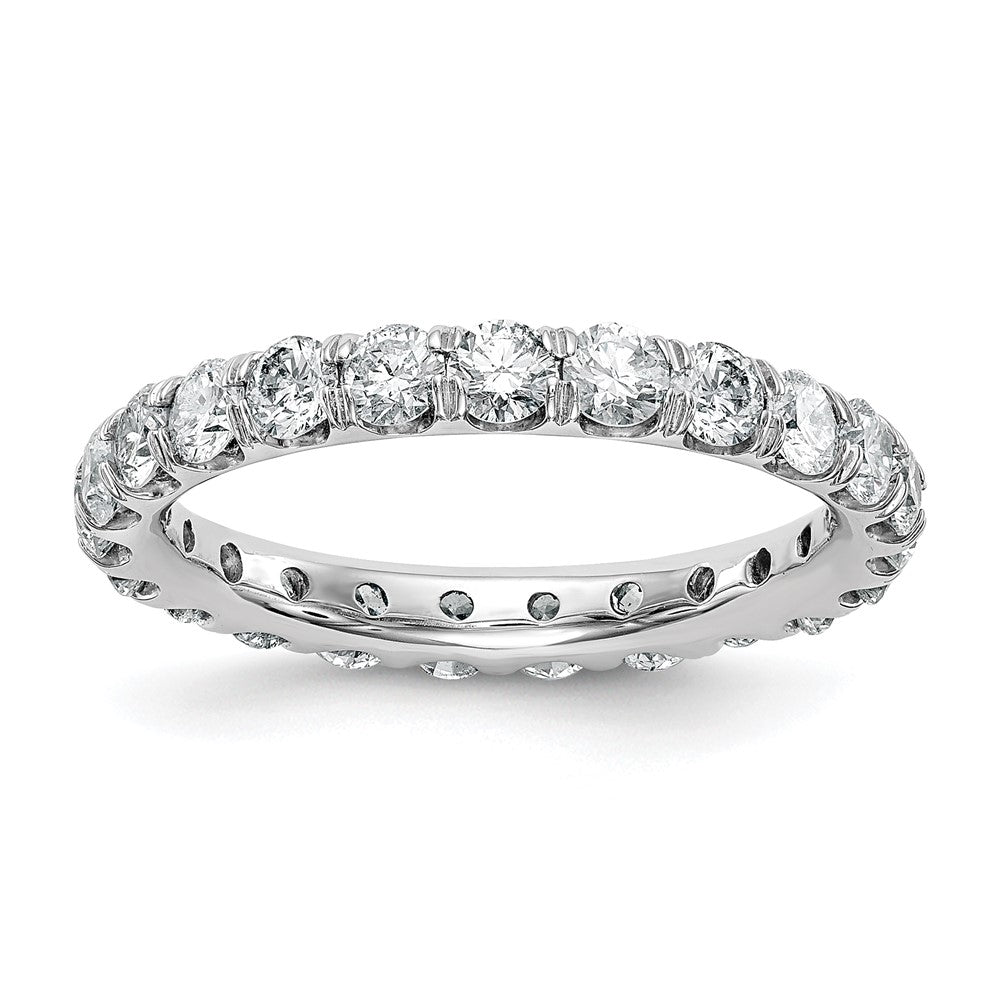 14k White Gold 2 carat Lab Grown Diamond VS/SI+ G+ Complete Shared Prong Eternity Band