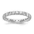 14k White Gold 2 carat Lab Grown Diamond VS/SI+ G+ Complete Shared Prong Eternity Band