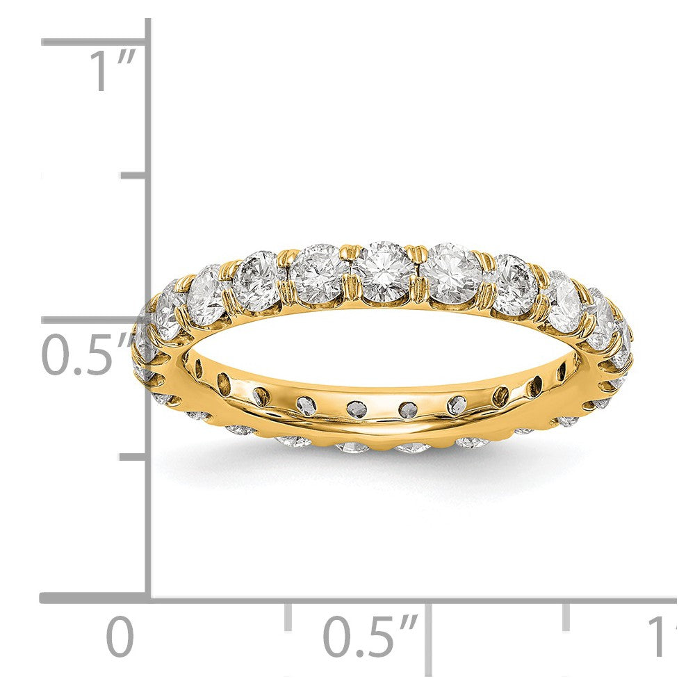 14k 2 carat Lab Grown Diamond VS/SI+ G+ Complete Shared Prong Eternity Band