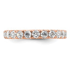 14k Rose Gold Polished U-Shared Prong 2 carat Diamond Complete Eternity Band