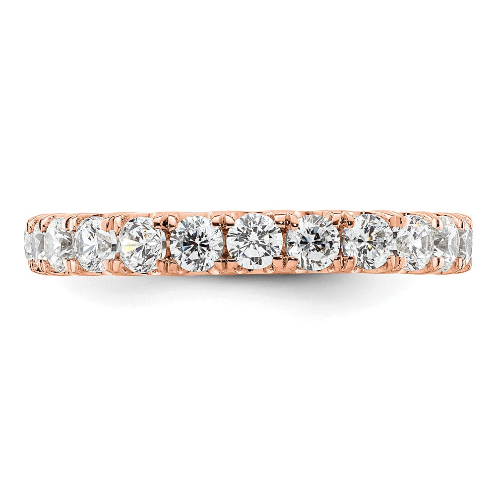 14k Rose Gold Polished U-Shared Prong 2 carat Diamond Complete Eternity Band