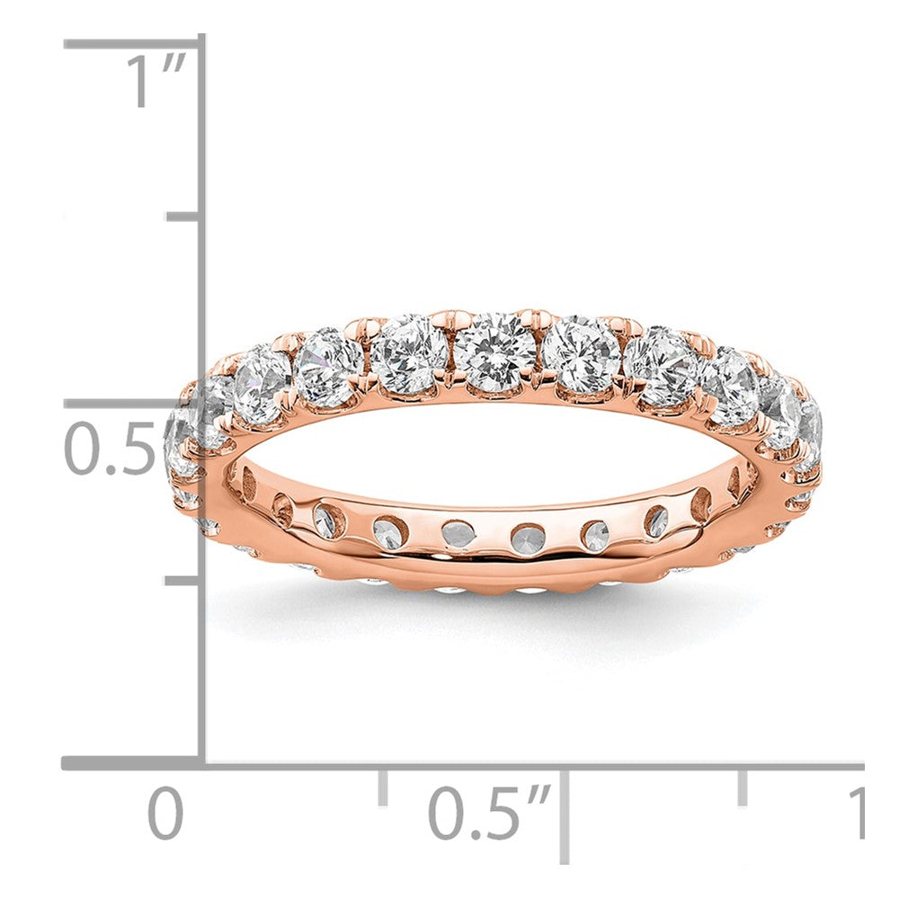 14k Rose Gold Polished U-Shared Prong 2 carat Diamond Complete Eternity Band