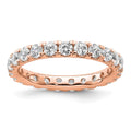 14k Rose Gold Polished U-Shared Prong 2 carat Diamond Complete Eternity Band