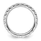 14k White Gold Polished U-Shared Prong 2 carat Diamond Complete Eternity Band