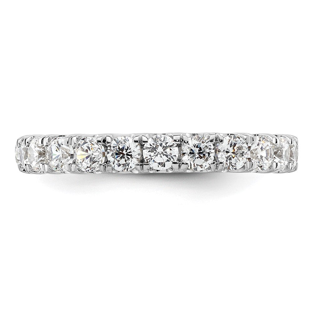 14k White Gold Polished U-Shared Prong 2 carat Diamond Complete Eternity Band