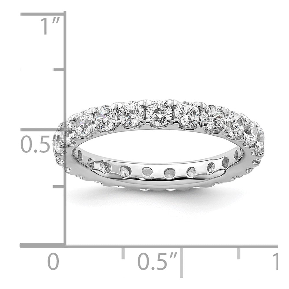 14k White Gold Polished U-Shared Prong 2 carat Diamond Complete Eternity Band
