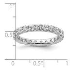 14k White Gold Polished U-Shared Prong 2 carat Diamond Complete Eternity Band