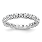 14k White Gold Polished U-Shared Prong 2 carat Diamond Complete Eternity Band