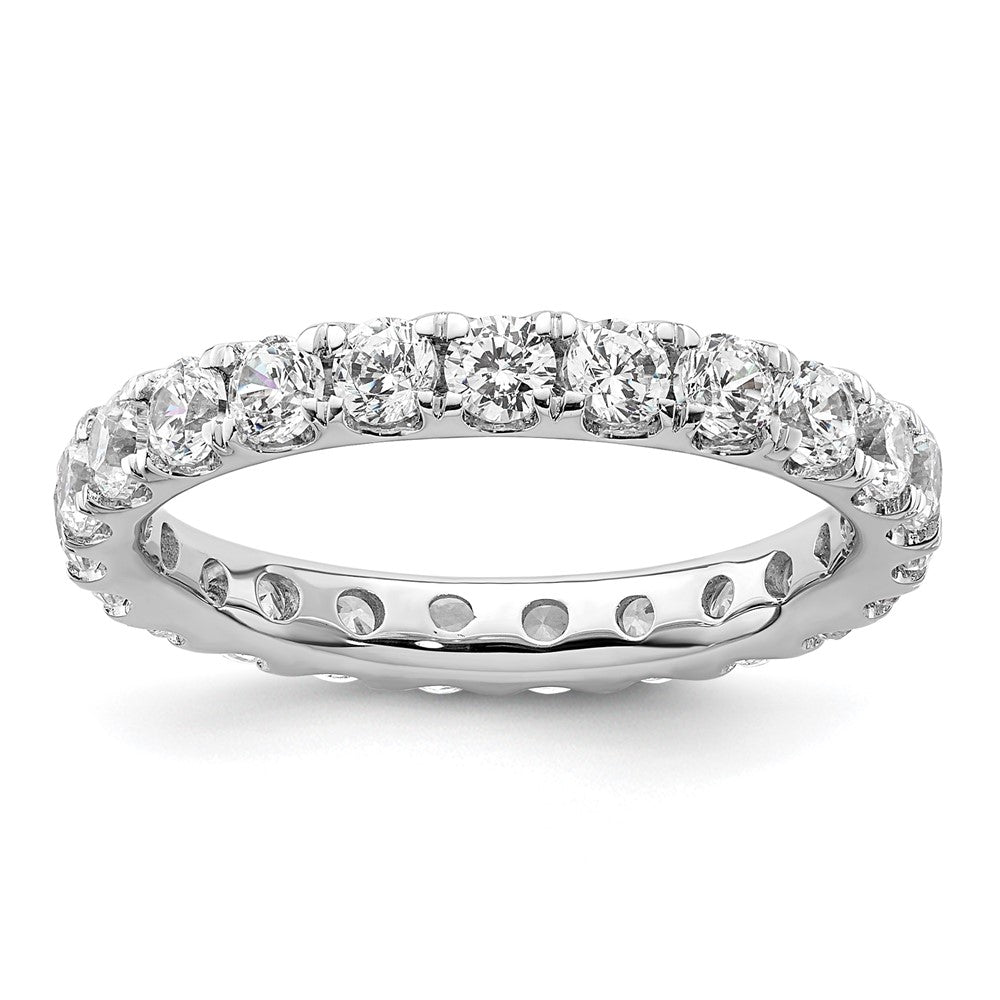 14k White Gold Polished U-Shared Prong 2 carat Diamond Complete Eternity Band