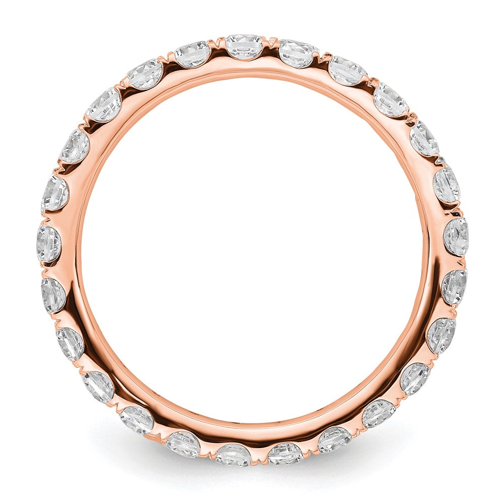 14k Rose Gold Polished U-Shared Prong 2 carat Diamond Complete Eternity Band