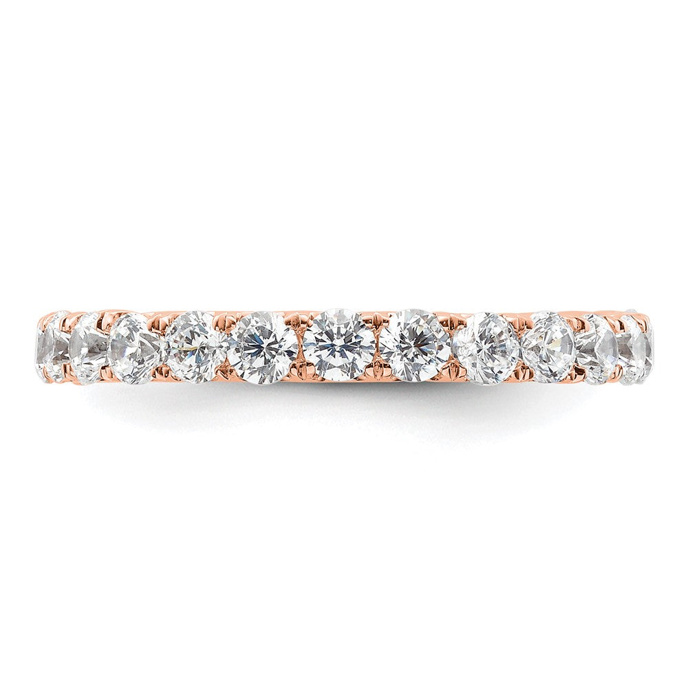 14k Rose Gold Polished U-Shared Prong 2 carat Diamond Complete Eternity Band