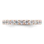 14k Rose Gold Polished U-Shared Prong 2 carat Diamond Complete Eternity Band