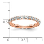 14k Rose Gold Polished U-Shared Prong 2 carat Diamond Complete Eternity Band