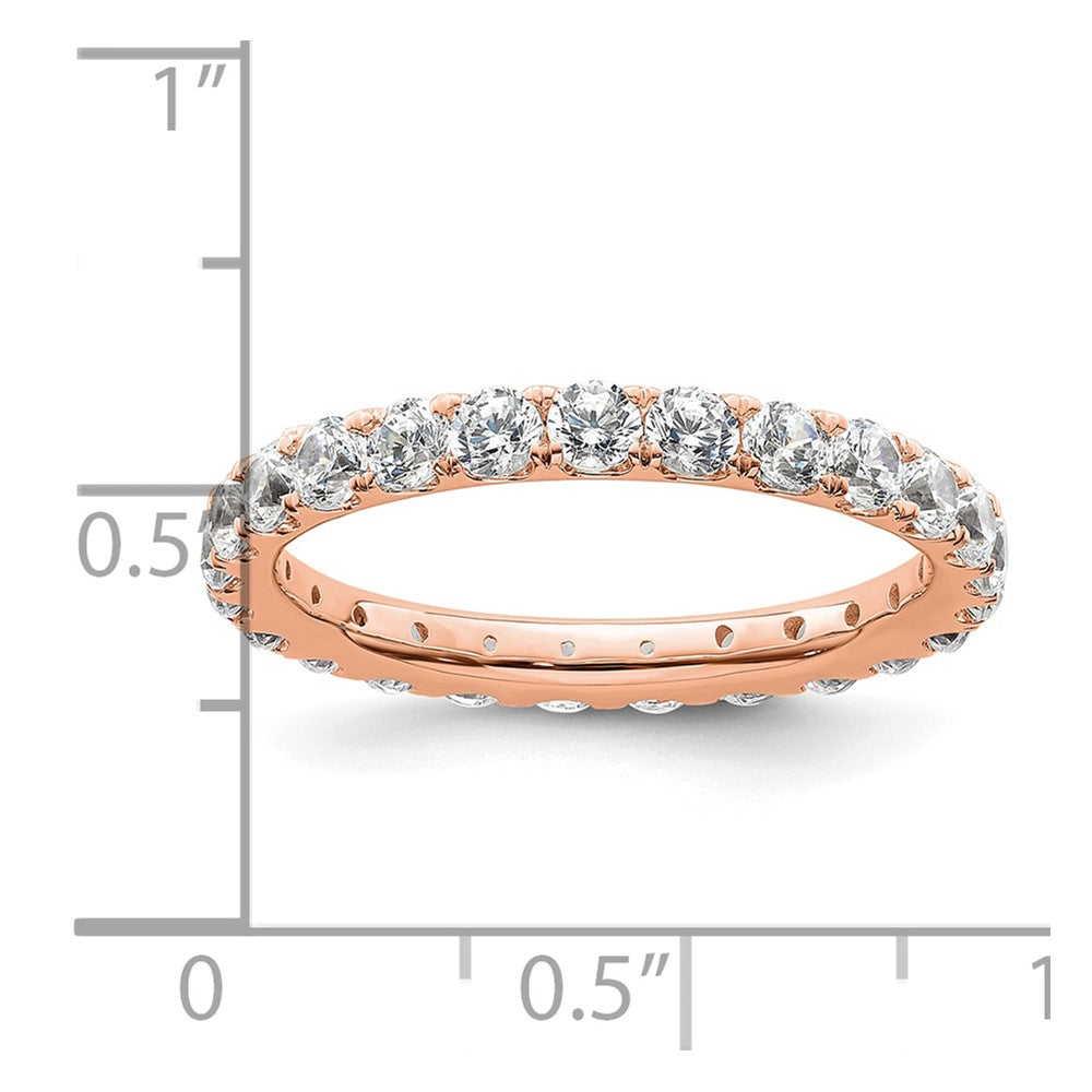 14k Rose Gold Polished U-Shared Prong 2 carat Diamond Complete Eternity Band