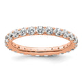 14k Rose Gold Polished U-Shared Prong 2 carat Diamond Complete Eternity Band