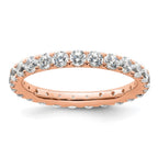 14k Rose Gold Polished U-Shared Prong 2 carat Diamond Complete Eternity Band