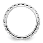 14k White Gold Polished U-Shared Prong 2 carat Diamond Complete Eternity Band