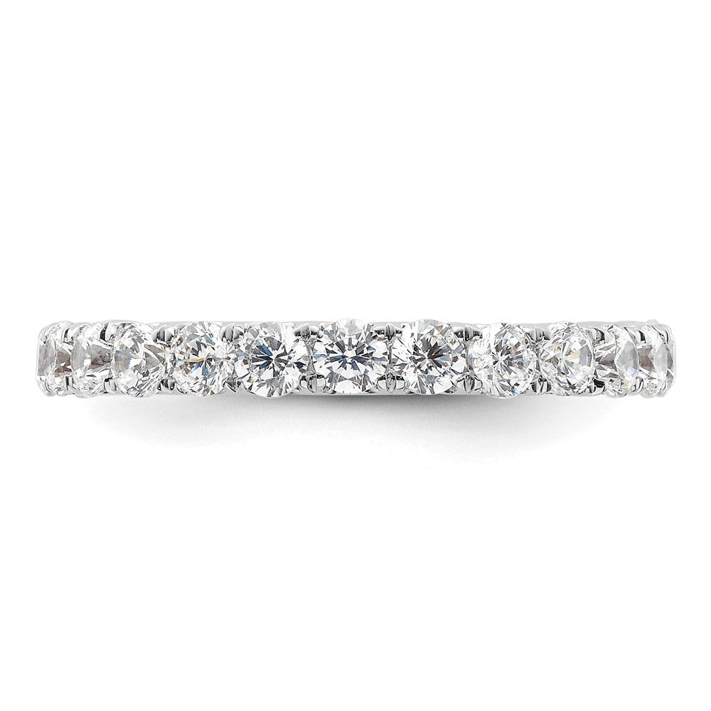 14k White Gold Polished U-Shared Prong 2 carat Diamond Complete Eternity Band