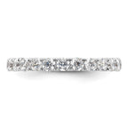 14k White Gold Polished U-Shared Prong 2 carat Diamond Complete Eternity Band