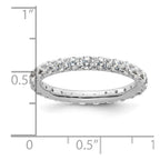 14k White Gold Polished U-Shared Prong 2 carat Diamond Complete Eternity Band