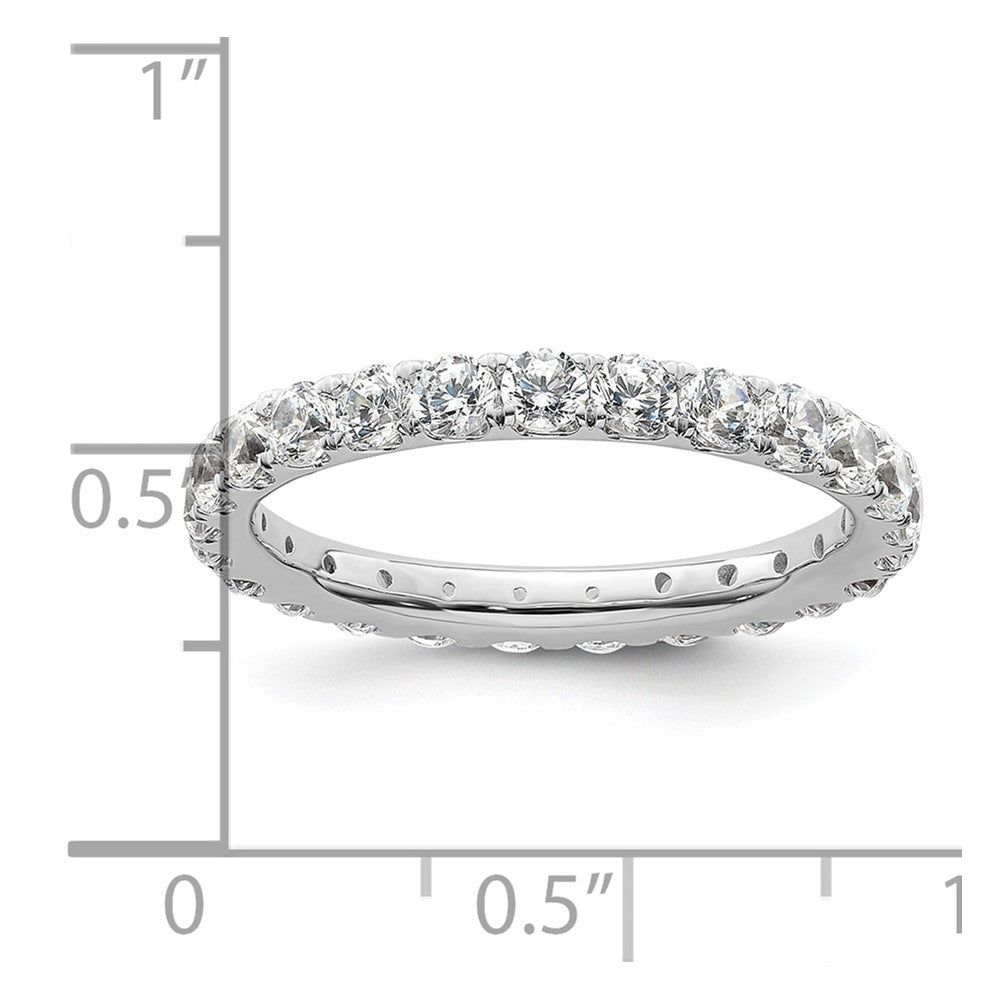 14k White Gold Polished U-Shared Prong 2 carat Diamond Complete Eternity Band