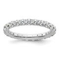 14k White Gold Polished U-Shared Prong 2 carat Diamond Complete Eternity Band