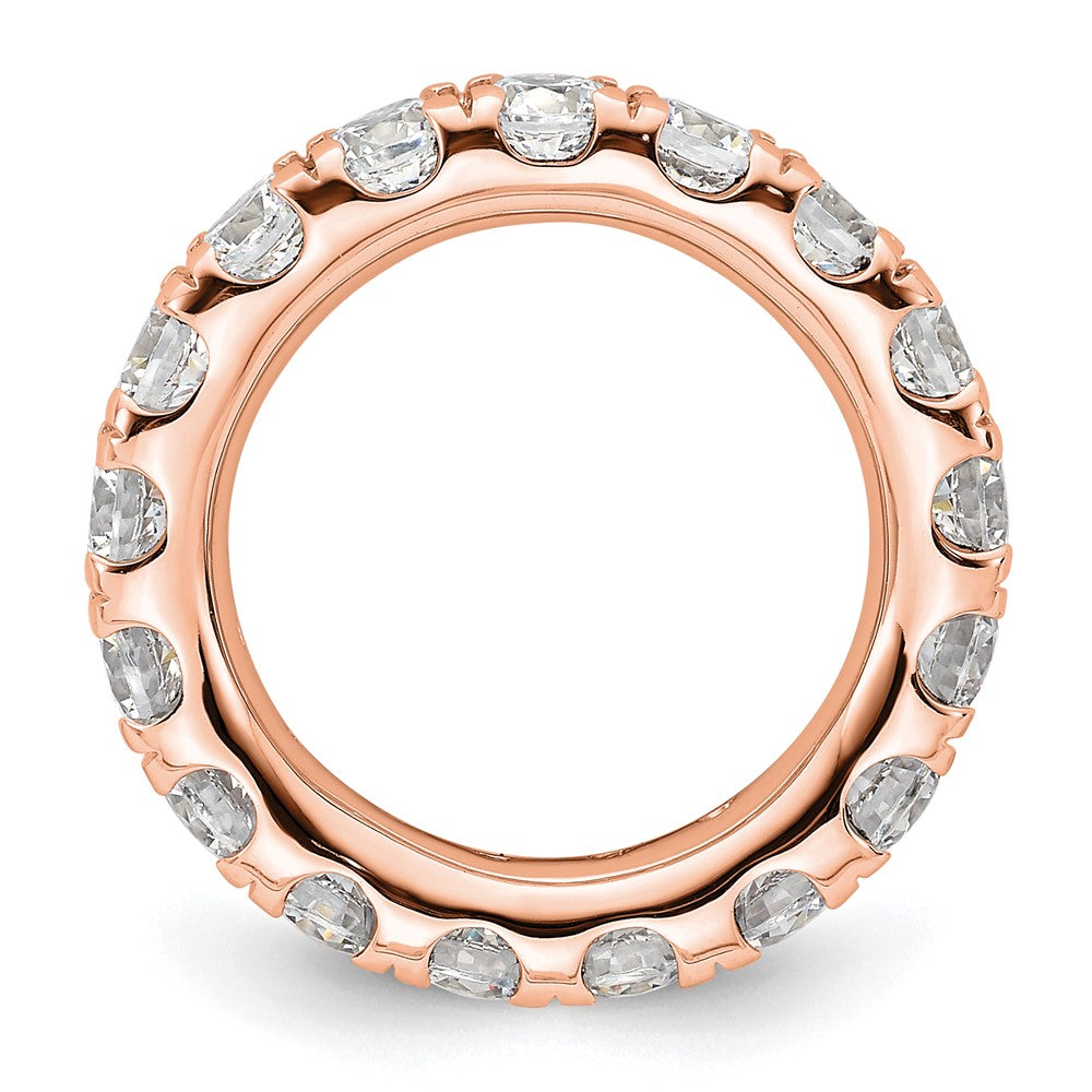 14k Rose Gold Polished U-Shared Prong 3 carat Diamond Complete Eternity Band