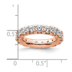 14k Rose Gold Polished U-Shared Prong 3 carat Diamond Complete Eternity Band