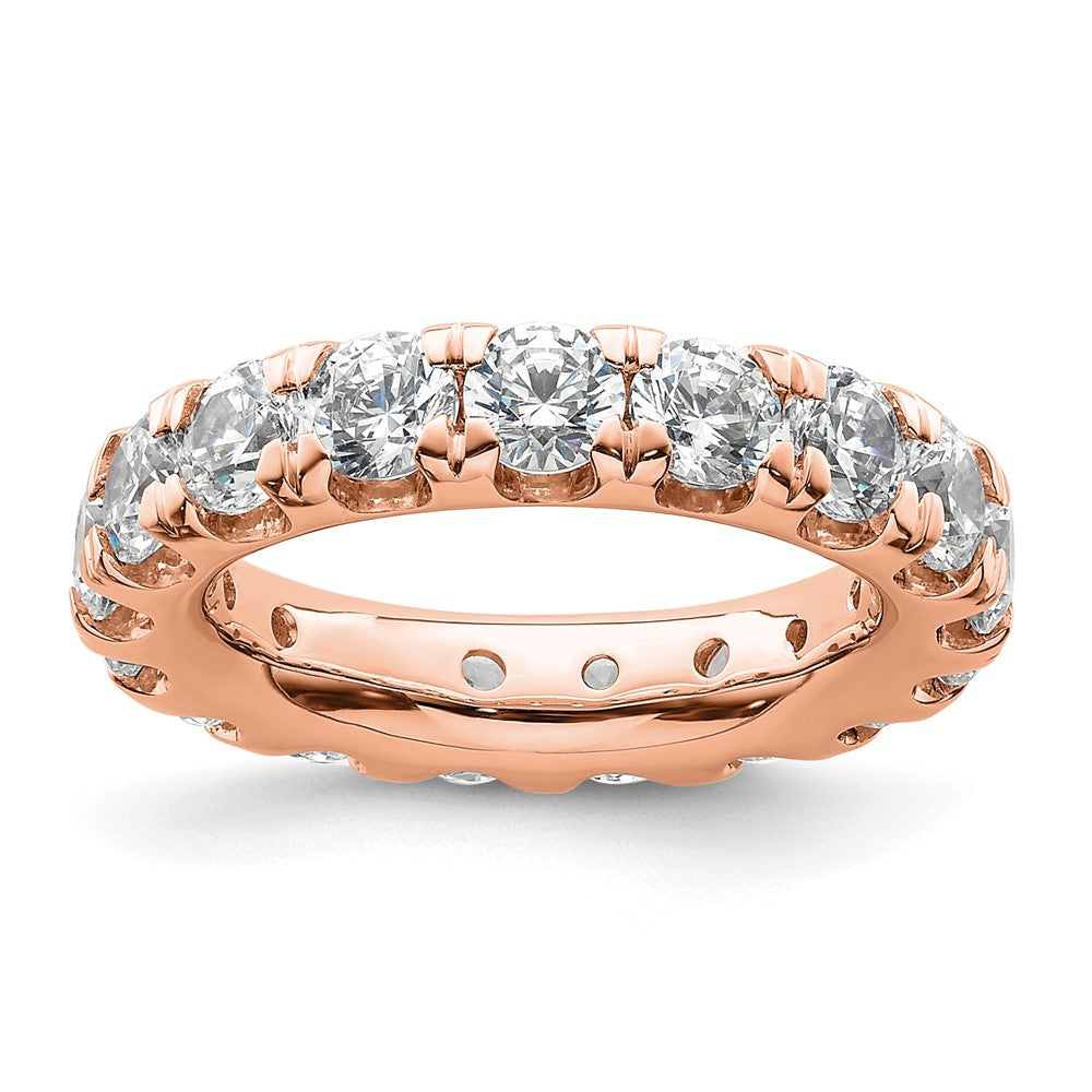 14k Rose Gold Polished U-Shared Prong 3 carat Diamond Complete Eternity Band