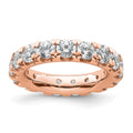 14k Rose Gold Polished U-Shared Prong 3 carat Diamond Complete Eternity Band