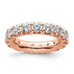 14k Rose Gold Polished U-Shared Prong 3 carat Diamond Complete Eternity Band