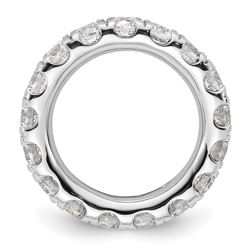 14k White Gold Polished U-Shared Prong 3 carat Diamond Complete Eternity Band