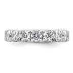 14k White Gold Polished U-Shared Prong 3 carat Diamond Complete Eternity Band