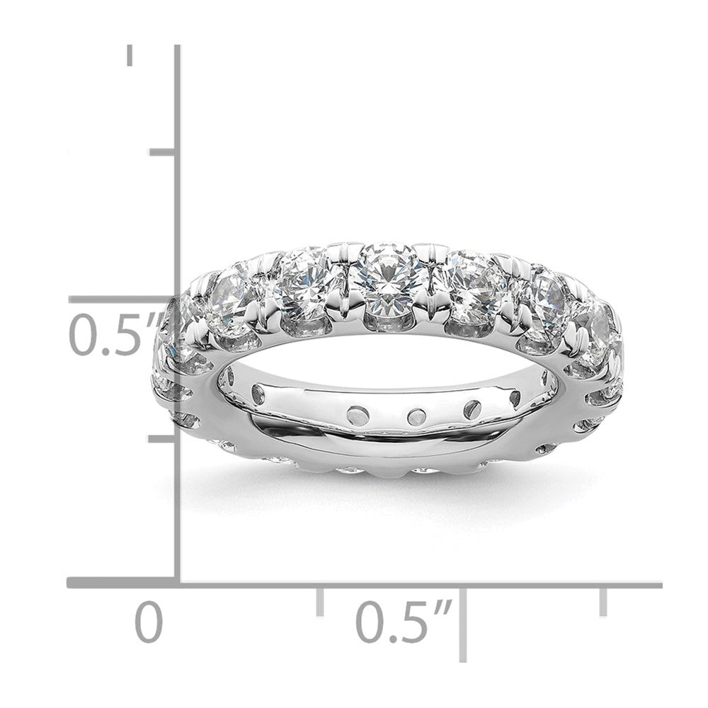 14k White Gold Polished U-Shared Prong 3 carat Diamond Complete Eternity Band