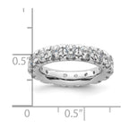 14k White Gold Polished U-Shared Prong 3 carat Diamond Complete Eternity Band