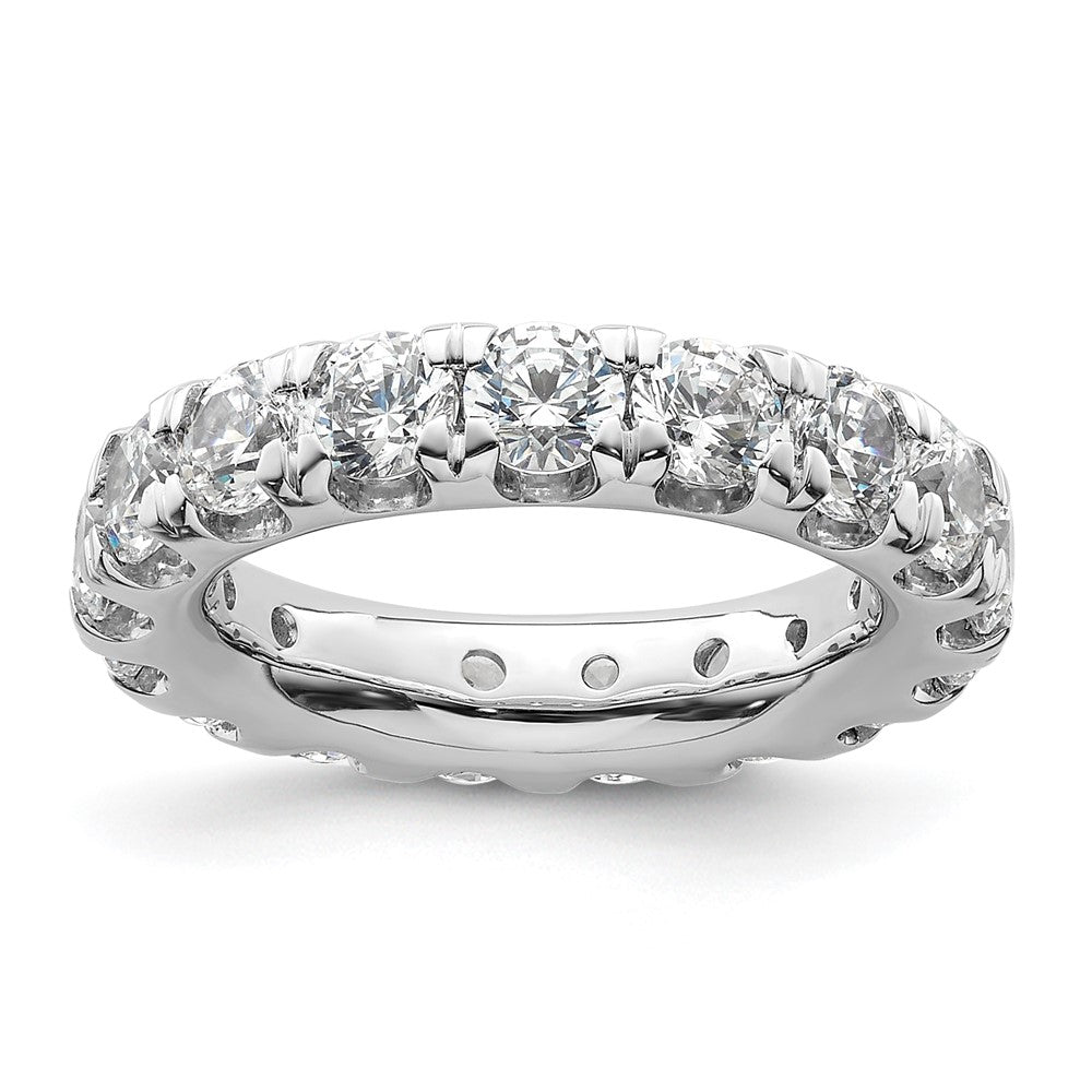 14k White Gold Polished U-Shared Prong 3 carat Diamond Complete Eternity Band