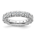 14k White Gold Polished U-Shared Prong 3 carat Diamond Complete Eternity Band