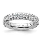 14k White Gold Polished U-Shared Prong 3 carat Diamond Complete Eternity Band