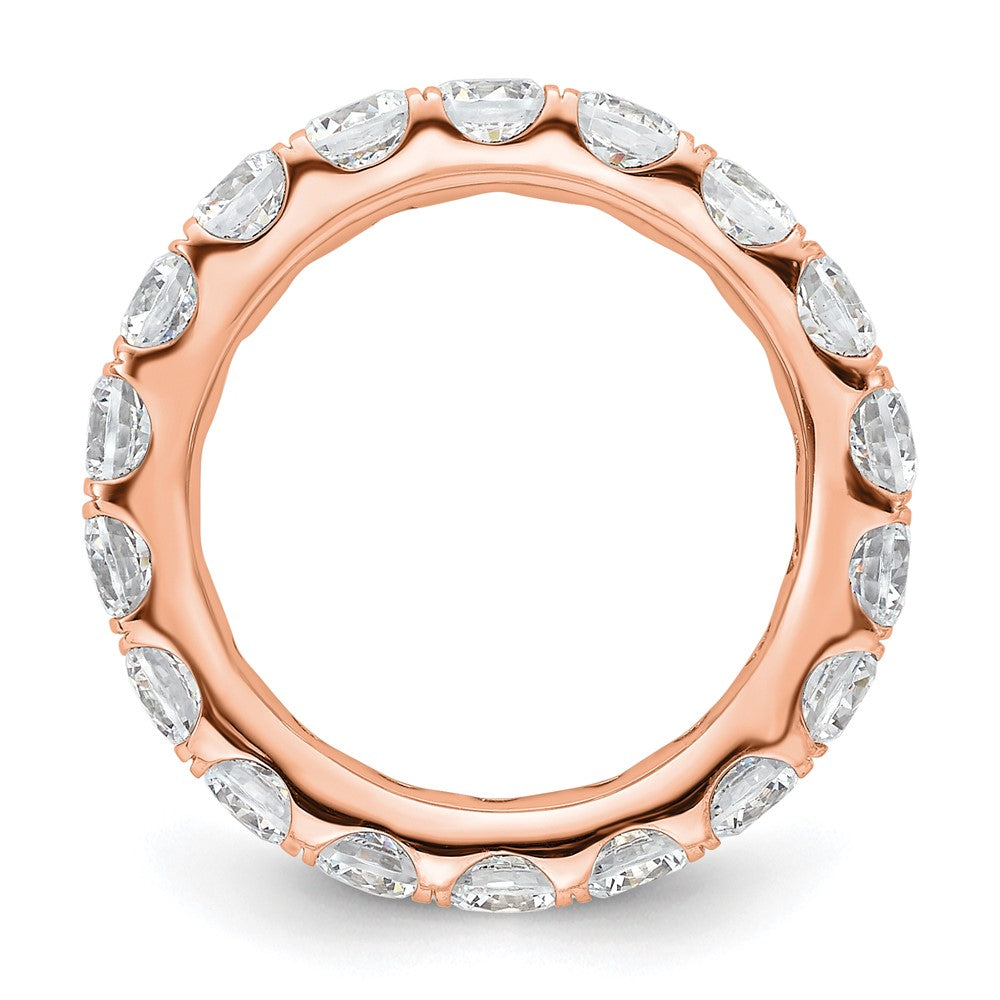 14k Rose Gold Polished U-Shared Prong 3 carat Diamond Complete Eternity Band