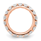 14k Rose Gold Polished U-Shared Prong 3 carat Diamond Complete Eternity Band
