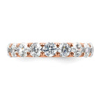 14k Rose Gold Polished U-Shared Prong 3 carat Diamond Complete Eternity Band