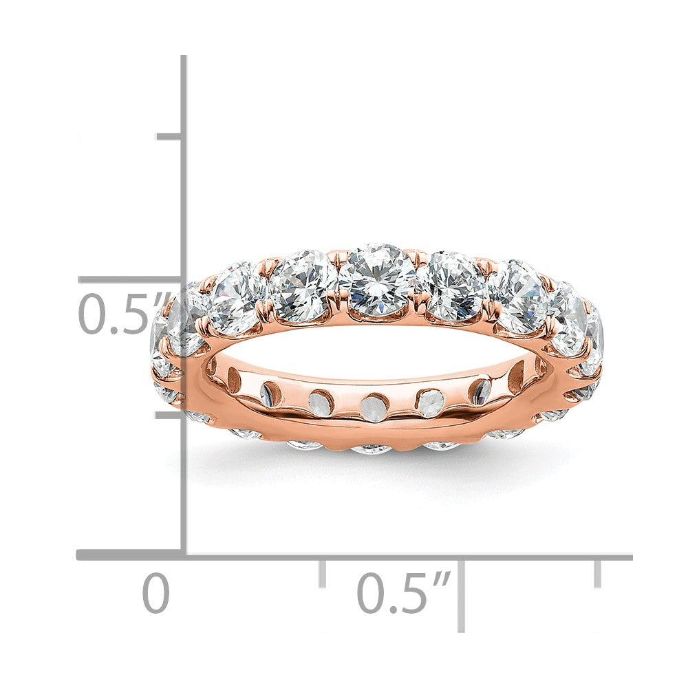 14k Rose Gold Polished U-Shared Prong 3 carat Diamond Complete Eternity Band