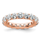 14k Rose Gold Polished U-Shared Prong 3 carat Diamond Complete Eternity Band