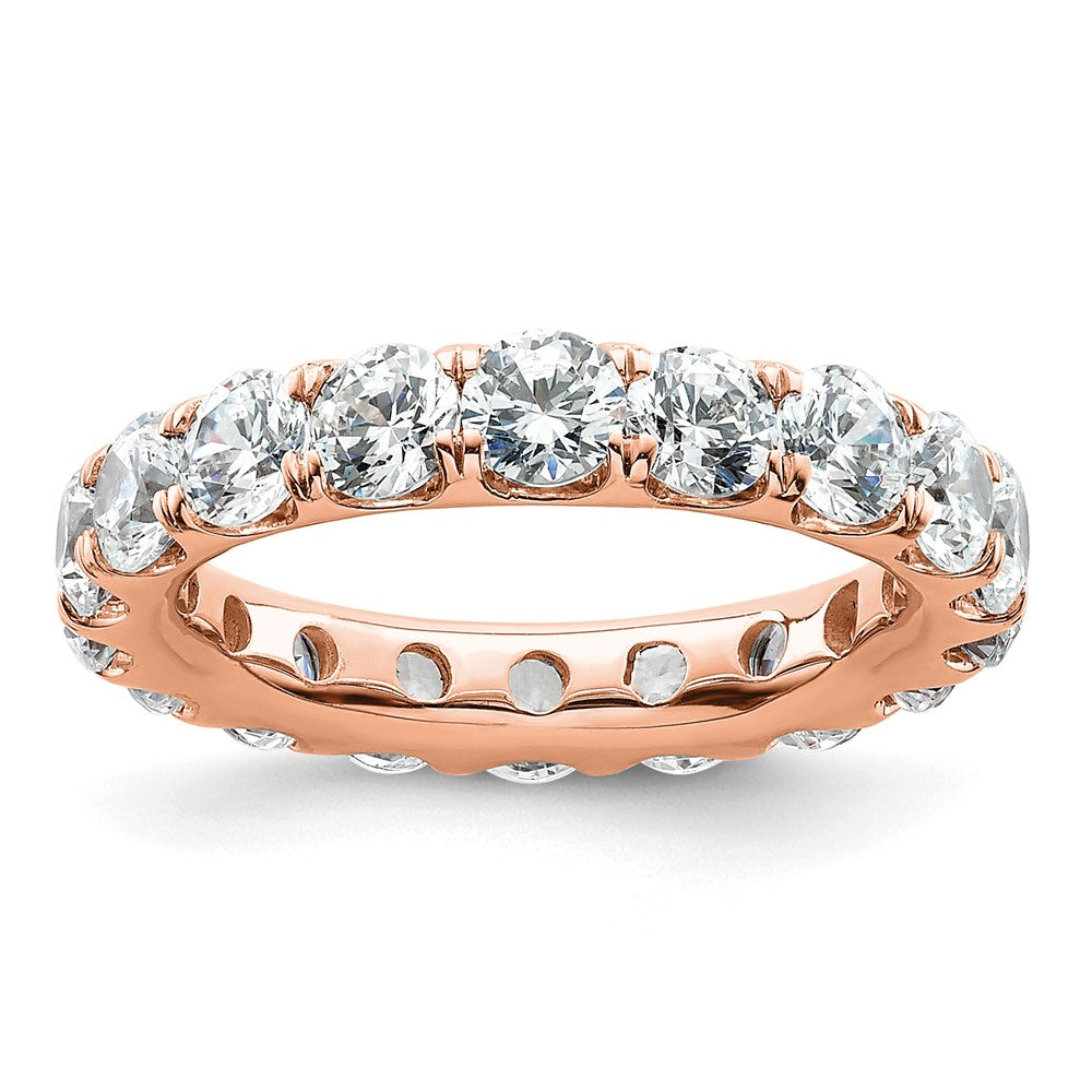 14k Rose Gold Polished U-Shared Prong 3 carat Diamond Complete Eternity Band