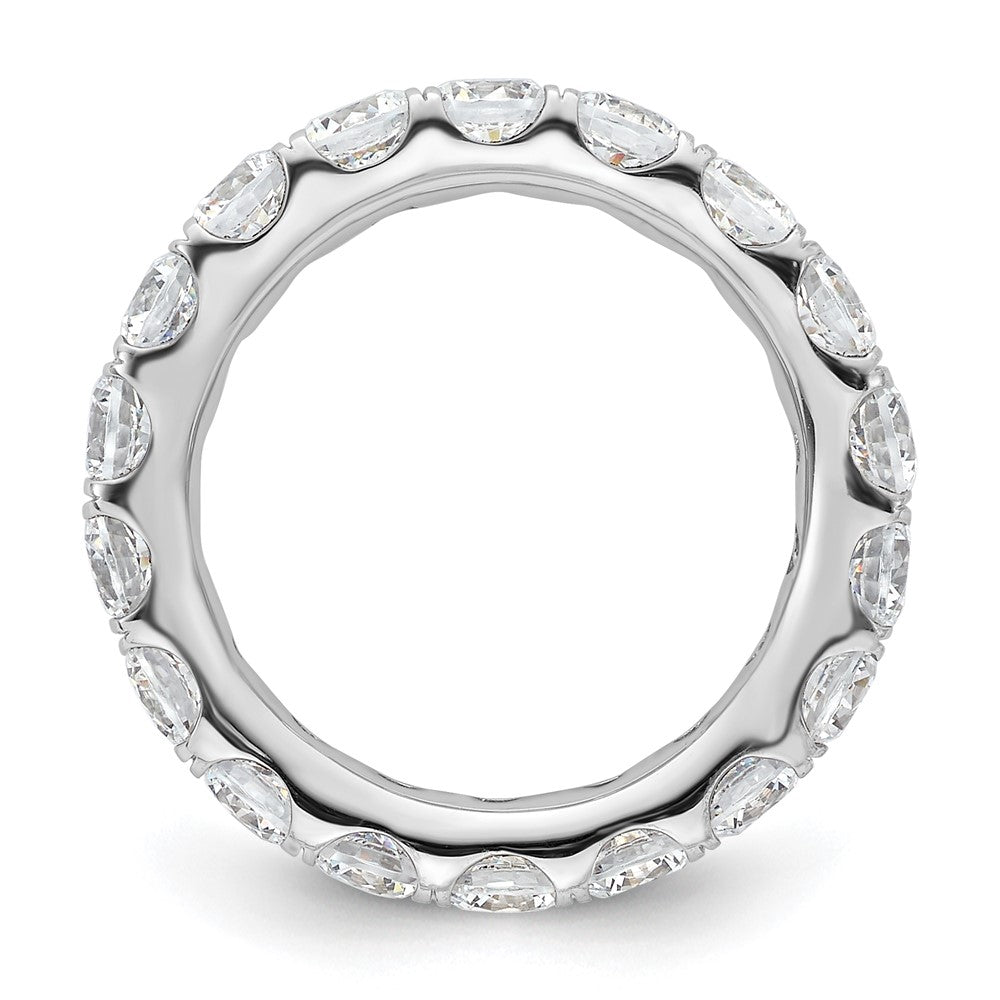 14k White Gold Polished U-Shared Prong 3 carat Diamond Complete Eternity Band