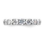 14k White Gold Polished U-Shared Prong 3 carat Diamond Complete Eternity Band